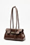 Brown Bag with Buckle Detail and Cover - 5