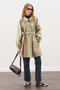 Oversized Tie-Up Midi Trench Coat Khaki - 2
