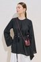 Linen Mixed Asymmetric Blouse Black - 3