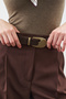 Antique Buckle Thin Belt Brown - 3