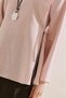 Linen Tie-Up Wide Sleeve Tunic Pink - 4