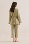 Linen Pleated Kimono Jacket Stone - 7