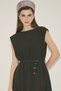 Premium Belt Detailed Dress Brown - 2