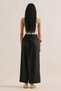 Linen Pants with Envelope Closure Black - 8