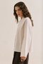 Linen Layered Collar Blazer Stone - 6