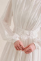 Pleated Belt Detail Long Sleeve Dress Ecru - 6