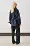 Premium Kaşe Wide Coat Dark Blue - 6