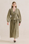 Muslin Embroidered Draped Skirt Adaçayi - 4