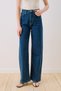 Long Lightweight Wide-Leg Jeans Dark Blue - 8
