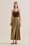 Linen Mixed Natural Skirt Pants Camel