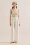 Linen Wide Leg Pants Ecru - 4