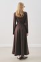 Belt-Detail Flared Skirt Brown - 5