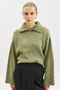 Wide Collar O Oversized Sweater Green - 7