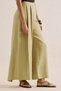Linen Pants with Envelope Closure, Sand Color - 5