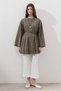 Ribbed Wide Sleeve Tunic Dark Khaki - 2