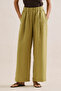 Linen Wide-Leg Pants Oil Green - 5