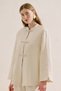 Linen Design Tie-Up Jacket Beige - 7