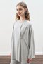 Knot Design Pants Suit Gray Melange - 4