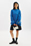 Oversize Label Sweatshirt Blue - 2