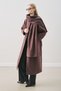 Soft Clothed Overcoat with Shoulder Straps Mürdüm - 3
