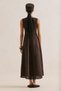 Linen Dress in Brown - 7
