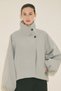 Melva Wide Sleeve Short Trench Coat Blue - 4