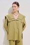 Sailor Collar Striped Shirt Khaki - 6