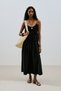 Textured Dress with Ruched Detail Black