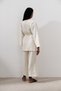 Linen Double Breasted Closure Kimono Vanilla - 4