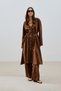Textured Buttoned Long Tunic Brown - 3