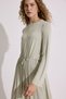 Drape Long Sleeve Dress Pastel Green - 2