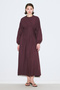 Dress with Waist Pleat Detail Plum - 3
