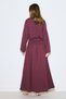 Muslin Dress with Drawstring Waist Mürdüm - 4