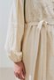 Textured Embroidery Detailed Dress Natural - 7