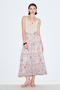 Long Tie Chiffon Skirt Pastel Floral - 3