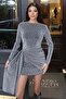 Glitter Fabric Mini Dress Gray