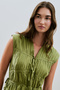 Dress with Shirted Tie Detail Green - 3