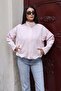 Checkered Fabric Lined Zippered Bomber Jacket Pink
