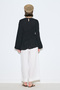 Textured Tunic with Tie-Up Detail Black - 6