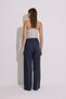 Striped Waist Elastic Trousers Navy Blue - 7