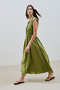 Dress with Shirted Tie Detail Green - 7