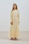 Long Tight Chiffon Dress Soft Yellow - 2