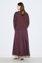 Wide Sleeve Draped Bluse Burgundy - 6