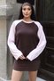 Oysho Fabric Double Color Blouse Brown - 7