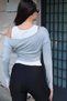 Viscon Fabric Athlete Double Blouse Gray - 6