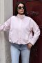 Checkered Fabric Lined Zippered Bomber Jacket Pink - 5