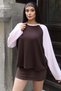 Oysho Fabric Double Color Blouse Brown - 3