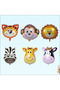 Golden Color Number Balloon Safari 6 Years Birthday Party Balloon Set Safari Animals Theme Party Set - 5
