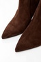 Brown Suede Pointed Toe Heeled Boots 24332 - 4