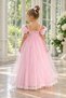 Pink Girl's Dress Birthday Concept Scalloped Helen Sleeve Evening Dress - 2